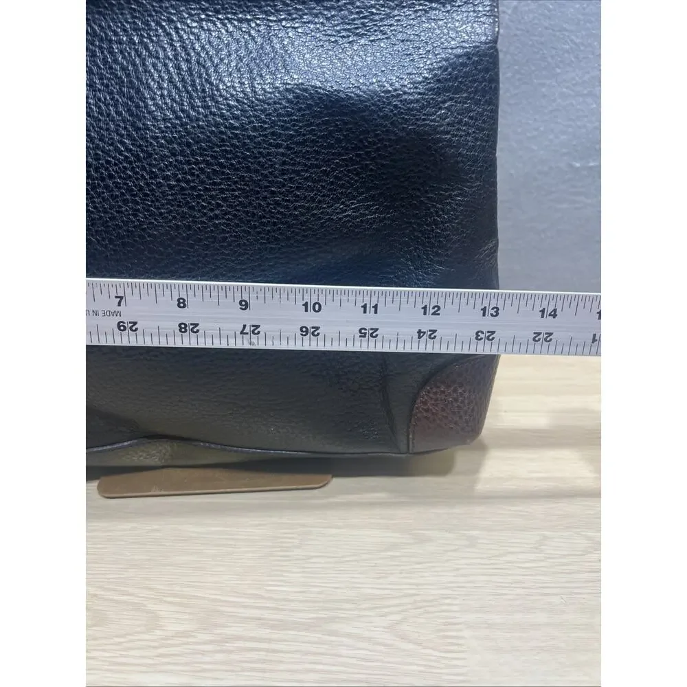 VGT Furla Made In Italy Pebble Handbag/Crossbody Bag Two Tone Color Black/Brown - Picture 12 of 16